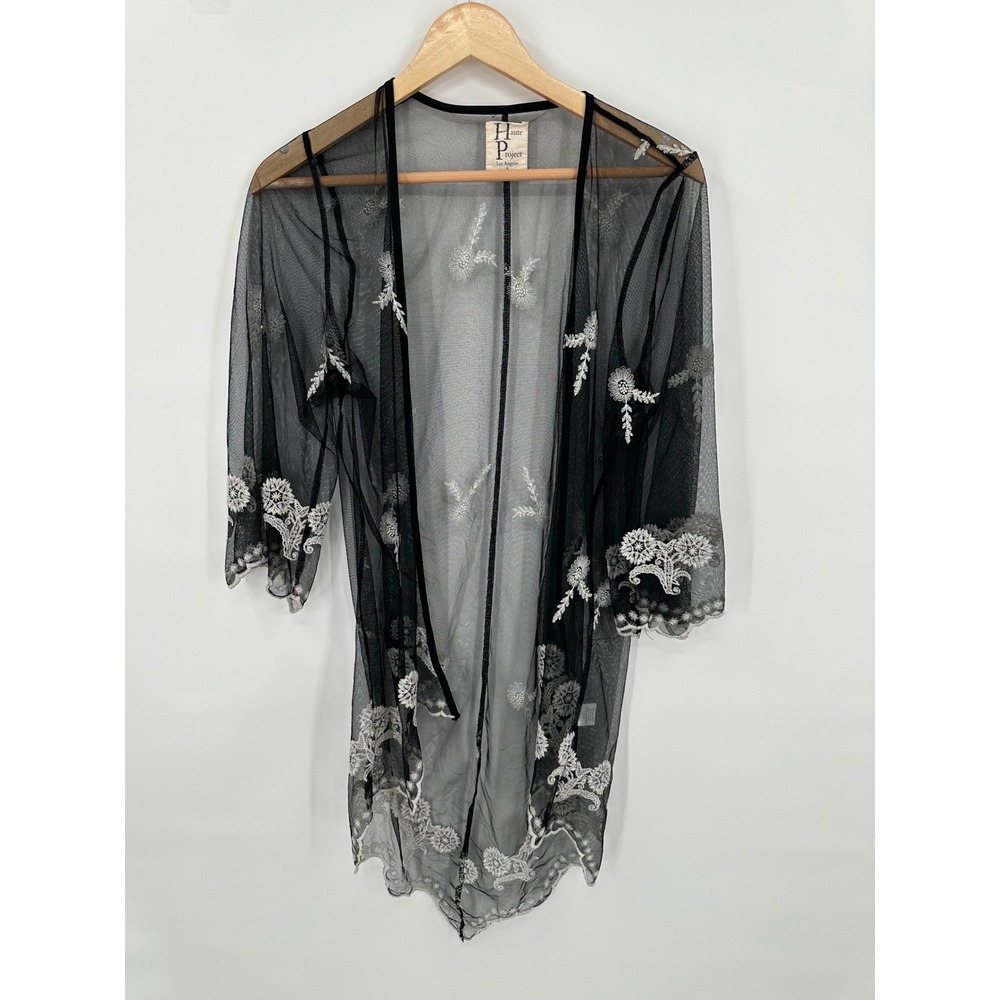 Haute Project Embroidered Sheer Mesh Cardigan Womens S Whimsygoth Fairy Grunge